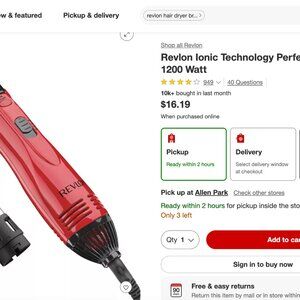 Perfect Heat & Style Hot Air Brush Hair Dryer - 1200 Watt